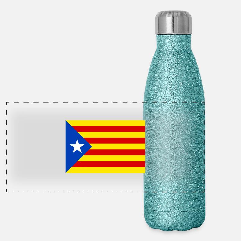 Catalan flag Panoramic Glitter Thermal Bottle 500 ml