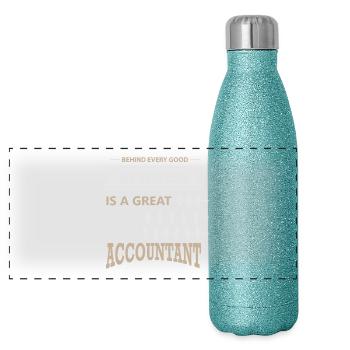 Accountant accountant - Panoramic Glitter Thermal Bottle 500 ml - blue glitter - Front