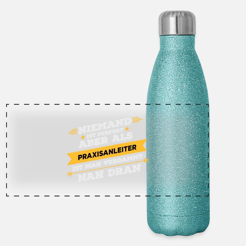 Praxisanleiter Beruf Geschenk Panorama Glitzer Isolierflasche 500 ml