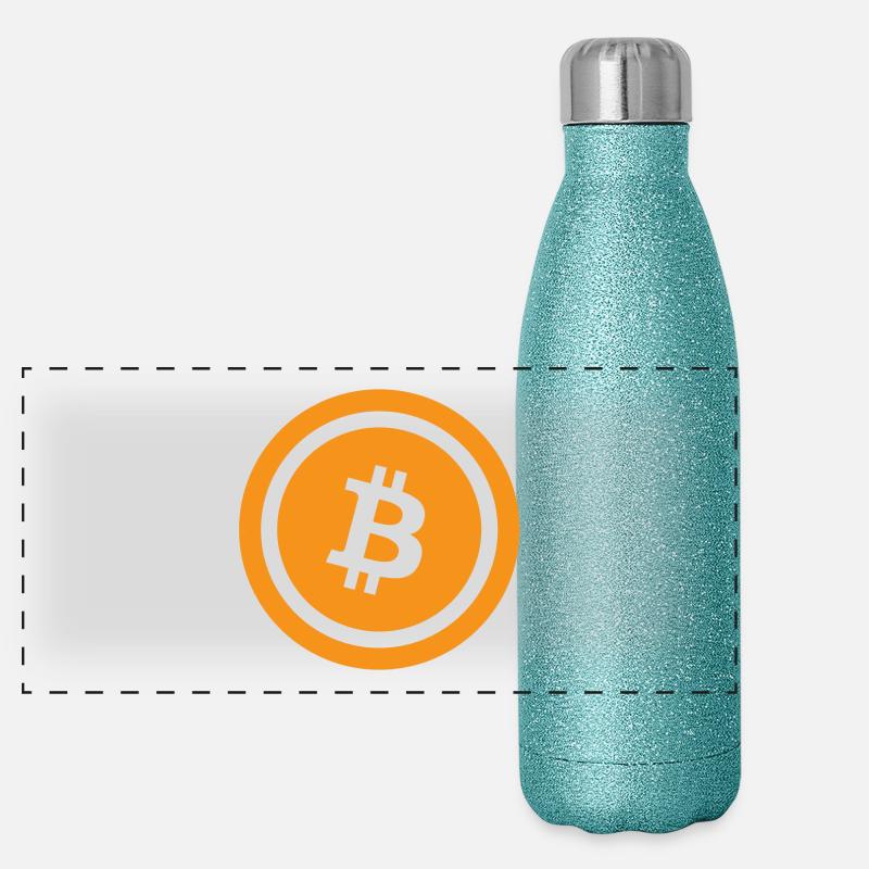 bitcoin Panorama Glitzer Isolierflasche 500 ml