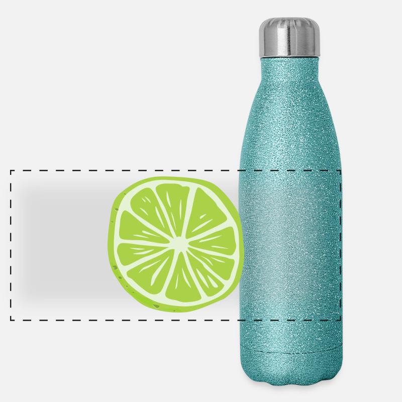 citron lime citron veggie Veggie agrumes Gourde isotherme panoramique pailletée 500 ml