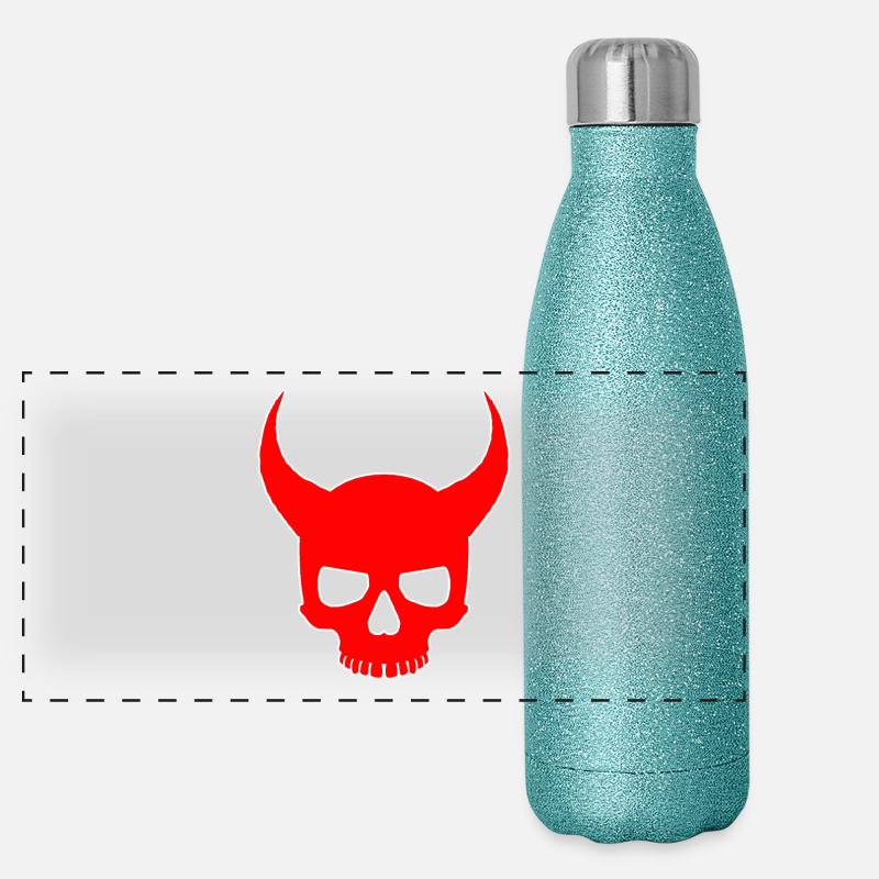 Devil Skull Panorama Glitzer Isolierflasche 500 ml