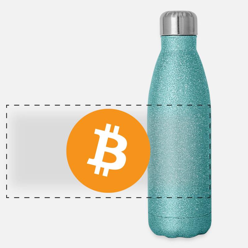 Bitcoin Logo Gourde isotherme panoramique pailletée 500 ml