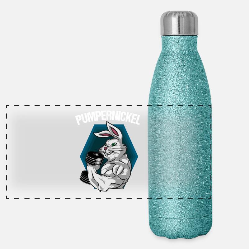 pumpernickel! Rabbits pumping Panoramic Glitter Thermal Bottle 500 ml