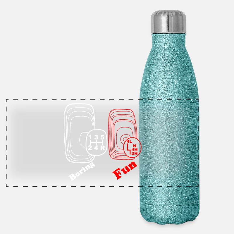 engrenages 4 roues motrices 4x4 amusant Boring Gourde isotherme panoramique pailletée 500 ml