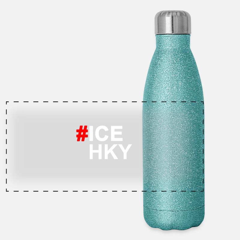 Eishockey Panorama Glitzer Isolierflasche 500 ml