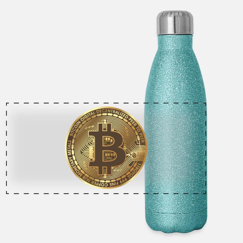 Bitcoin Panoramic Glitter Thermal Bottle 500 ml