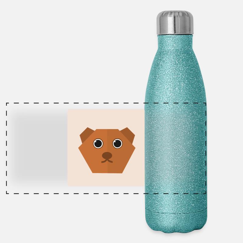 Bear Doodle Gift Idea Panoramic Glitter Thermal Bottle 500 ml