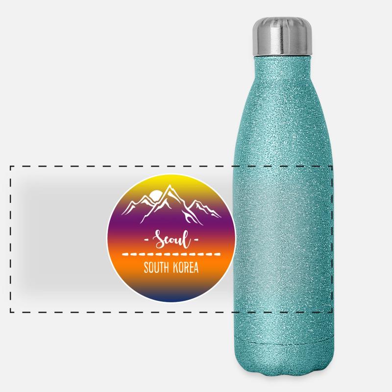 Séoul en Corée du Sud Gourde isotherme panoramique pailletée 500 ml