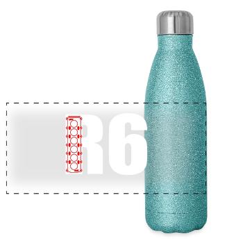 R6 inline six-cylinder in-line engine - Panoramic Glitter Thermal Bottle 500 ml - blue glitter - Front