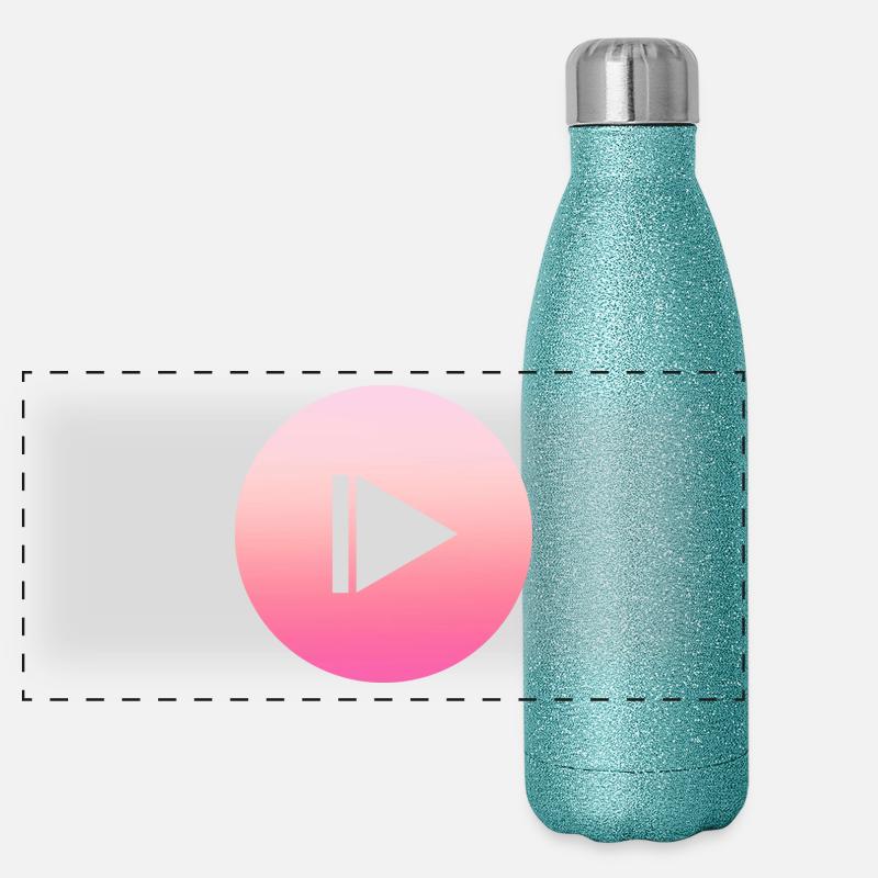 Design rose simple et simple Gourde isotherme panoramique pailletée 500 ml