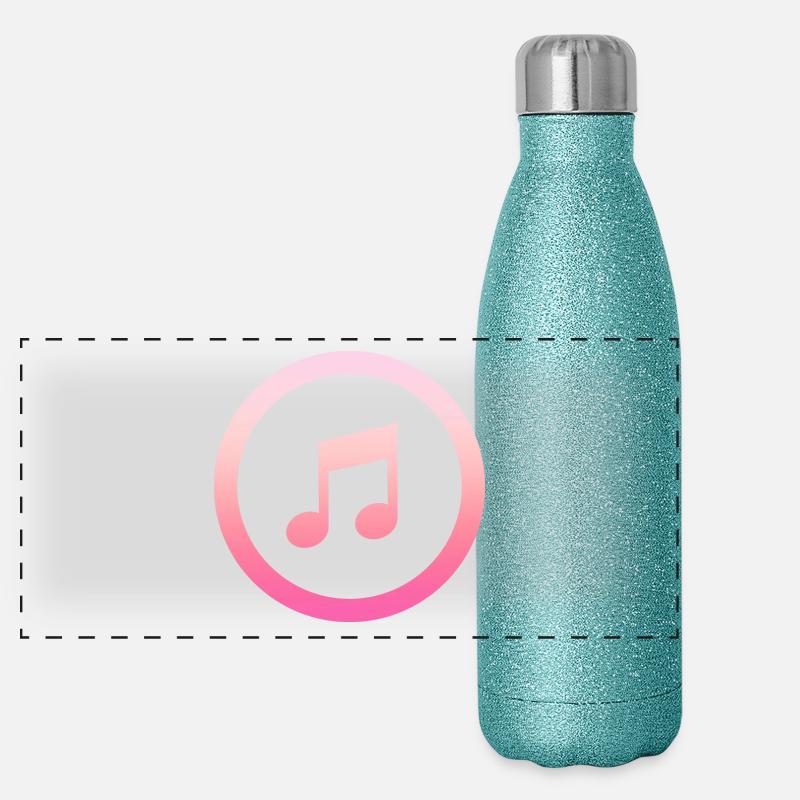 Conception simple de musique rose simple / symbole Gourde isotherme panoramique pailletée 500 ml
