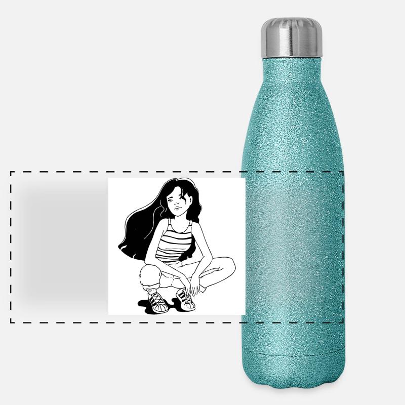 Mode Mädchen Panorama Glitzer Isolierflasche 500 ml