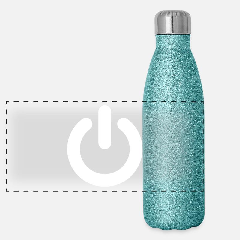 Power Button White Panoramic Glitter Thermal Bottle 500 ml