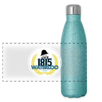 Waterloo - Gourde isotherme panoramique pailletée 500 ml - paillettes bleues - Devant