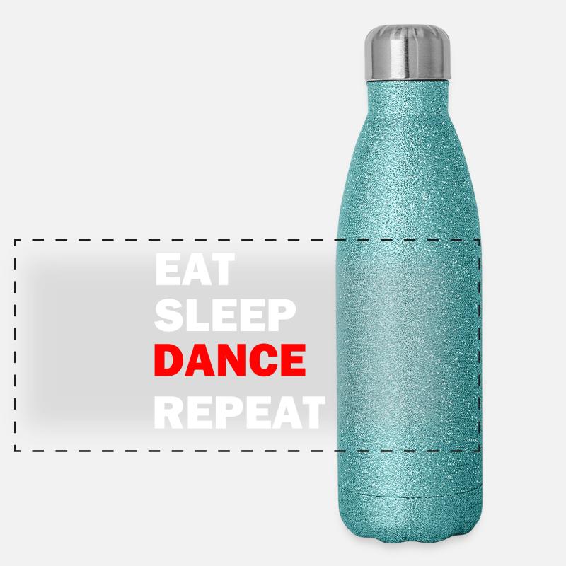 Eat Sleep Dance Répéter Gourde isotherme panoramique pailletée 500 ml
