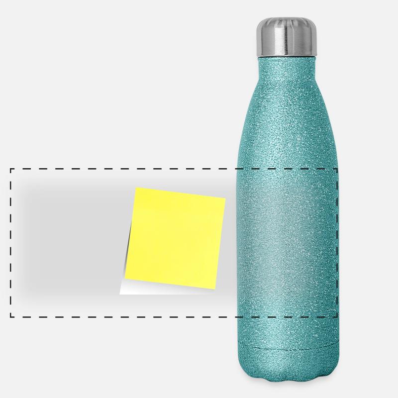 note jaune , adhésif , sticky note Gourde isotherme panoramique pailletée 500 ml