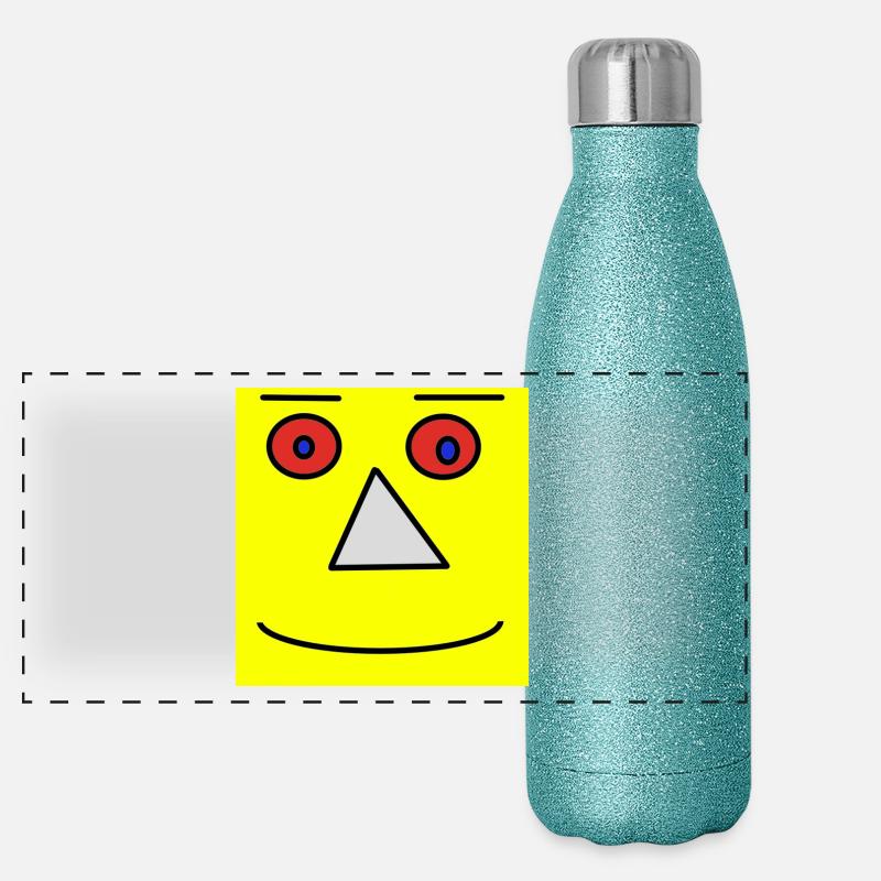 face yellow Panoramic Glitter Thermal Bottle 500 ml