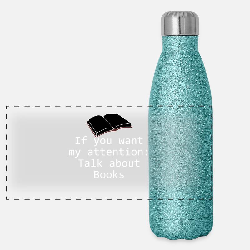 Bücher Panorama Glitzer Isolierflasche 500 ml