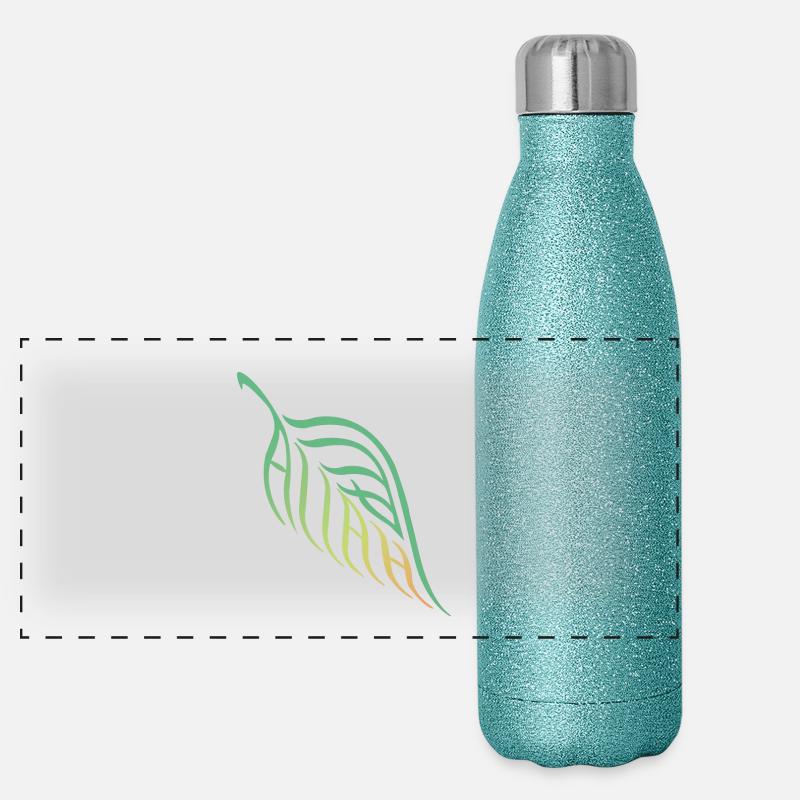Harmonie de la nature de la feuille d’Allah Gourde isotherme panoramique pailletée 500 ml