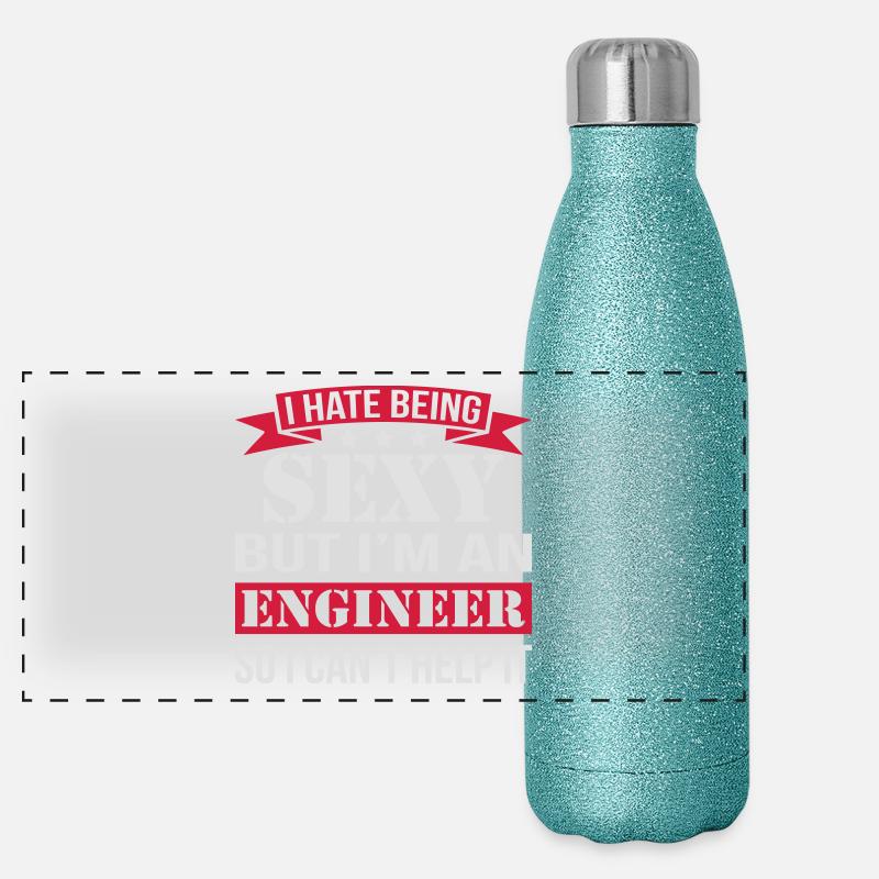 I Hate Being Sexy But I'm Engineer Panoramic Glitter Thermal Bottle 500 ml