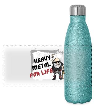 Heavy Metal for Life - Panoramic Glitter Thermal Bottle 500 ml - blue glitter - Front