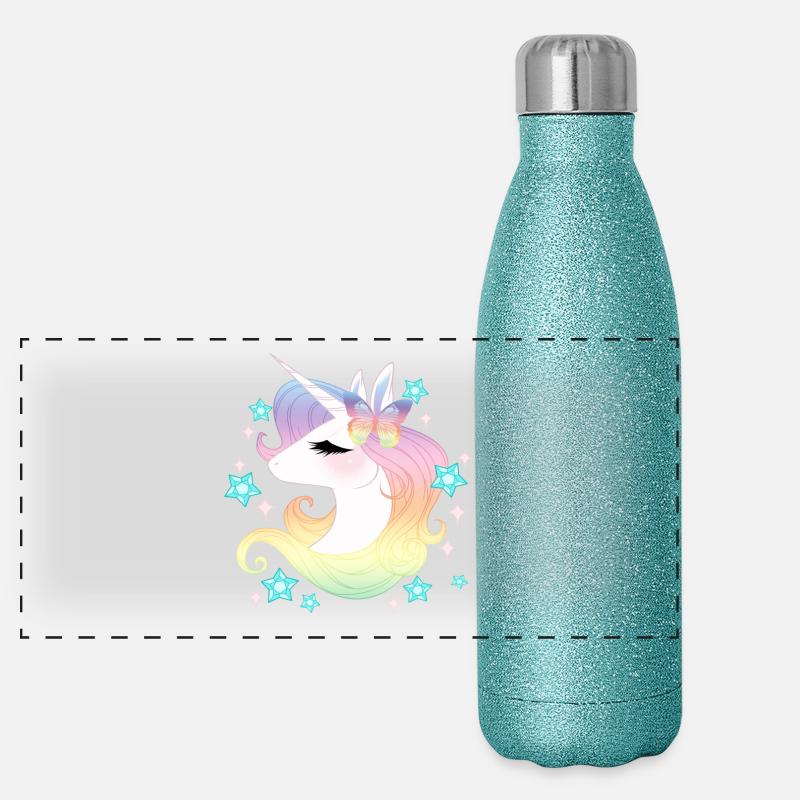 Einhorn Strars Panorama Glitzer Isolierflasche 500 ml