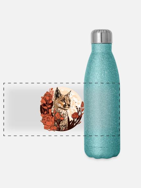 Luchs - Panorama Glitzer Isolierflasche 500 ml - Blau Glitzer