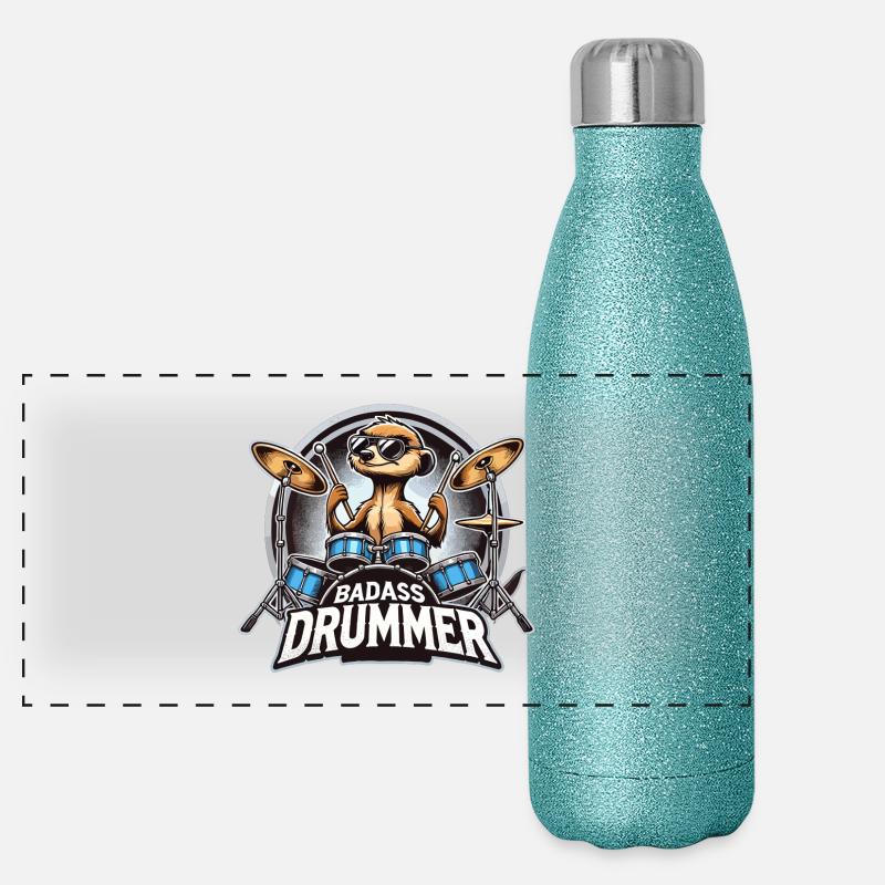 Badass batteur suricate cadeau cool Gourde isotherme panoramique pailletée 500 ml