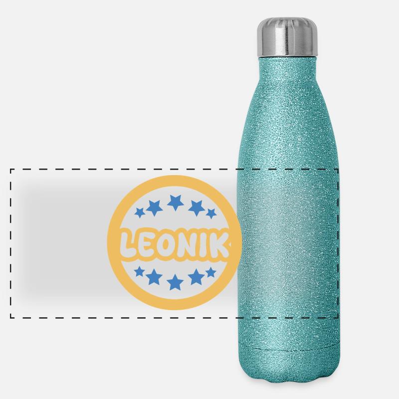 Prénom Leonik Gourde isotherme panoramique pailletée 500 ml