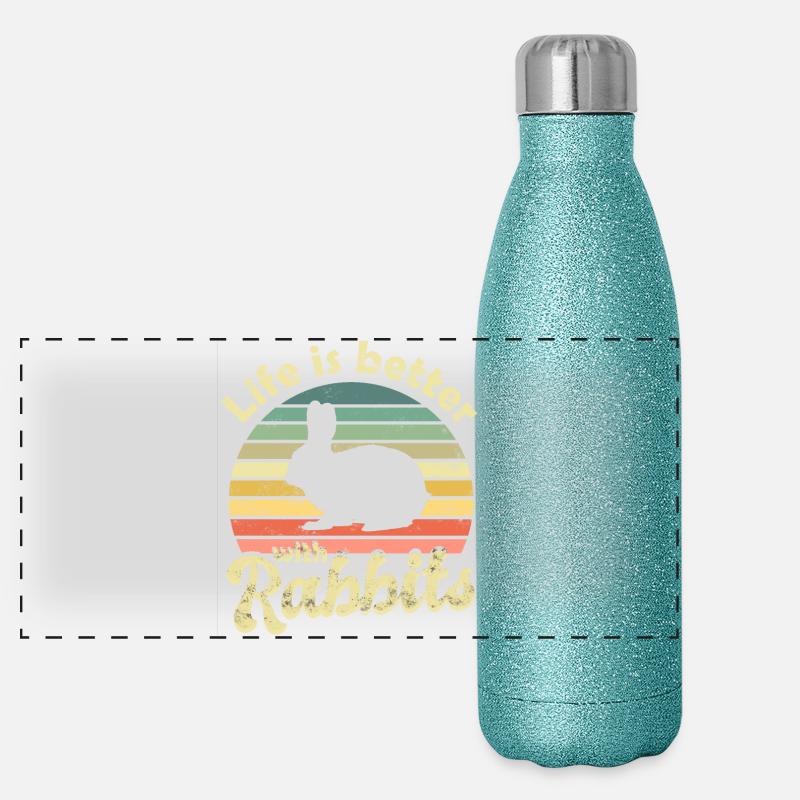 Hase Kaninchen Panorama Glitzer Isolierflasche 500 ml