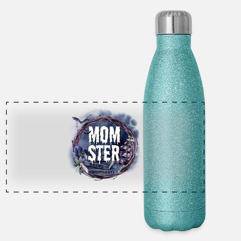 Halloween Hexe Panorama Glitzer Isolierflasche 500 ml