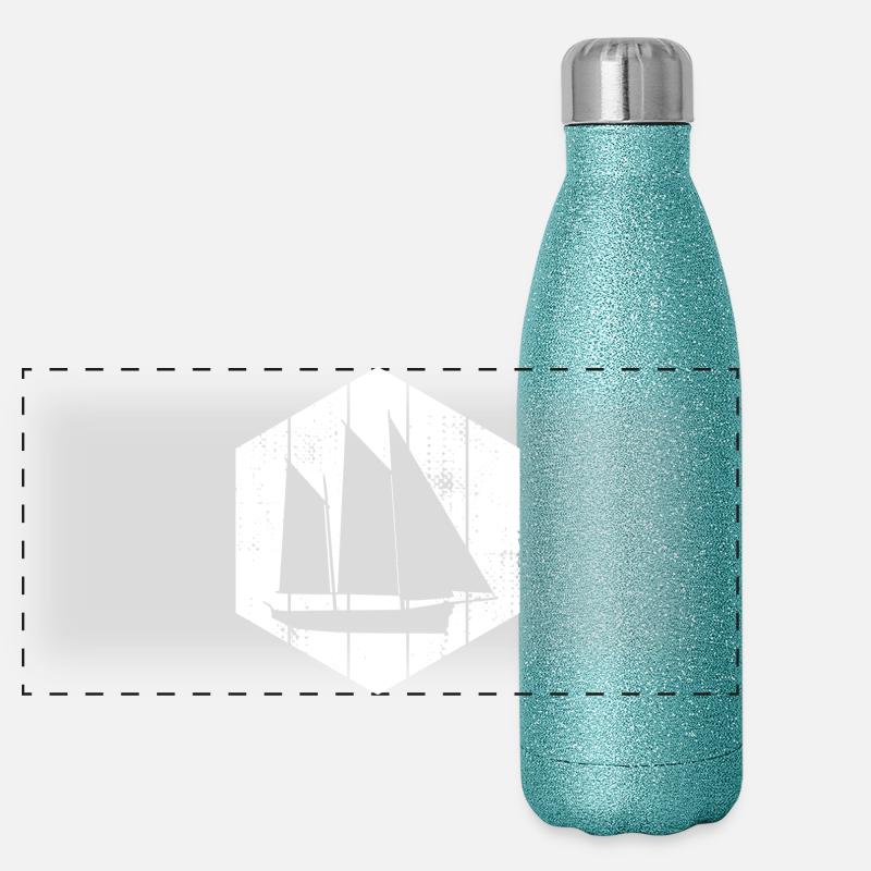 Segelboot Panorama Glitzer Isolierflasche 500 ml