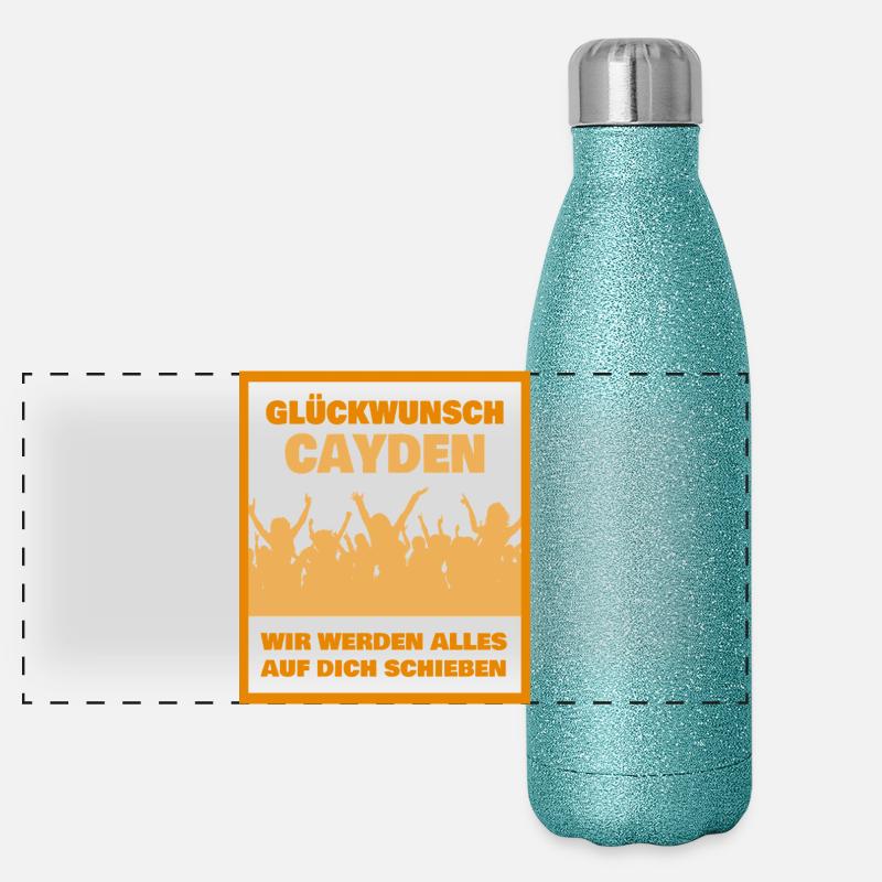 First name Cayden Panoramic Glitter Thermal Bottle 500 ml