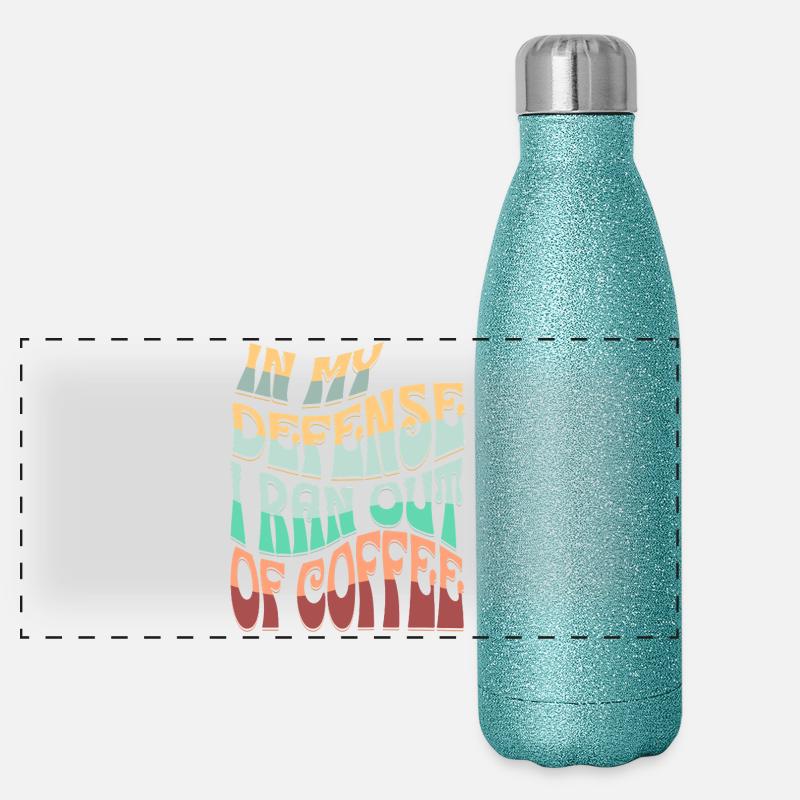 Coffee excuse saying design Panoramic Glitter Thermal Bottle 500 ml