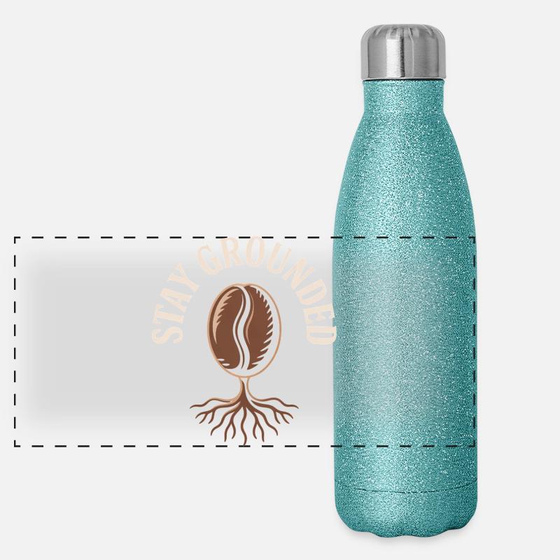 Stay Grounded Coffee Bean with Roots Panoramic Glitter Thermal Bottle 500 ml