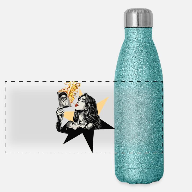 Femme feu 1 Gourde isotherme panoramique pailletée 500 ml