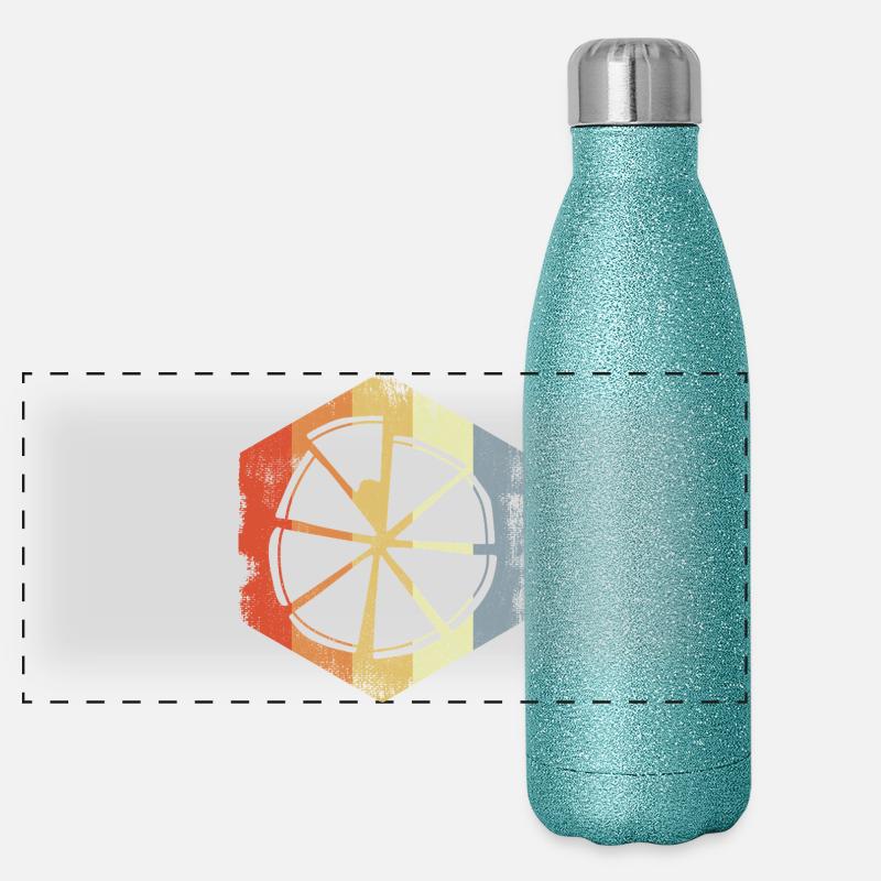 Klassische Pizza Panorama Glitzer Isolierflasche 500 ml