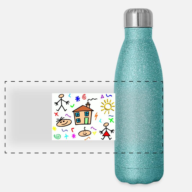 DESSIN ENFANTS Gourde isotherme panoramique pailletée 500 ml
