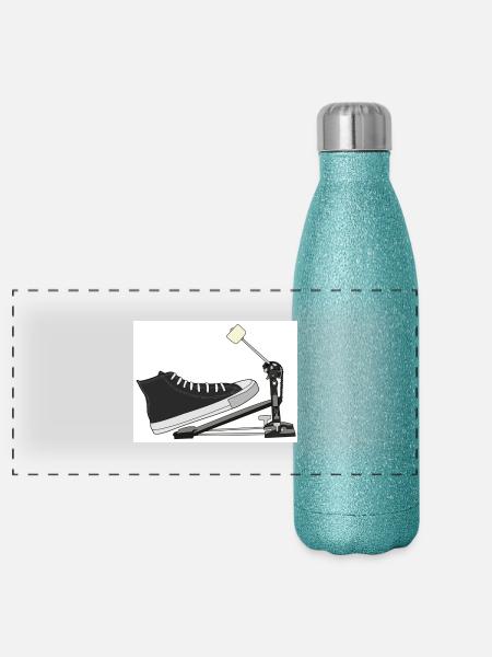 kickbase - Panoramic Glitter Thermal Bottle 500 ml - blue glitter - Front