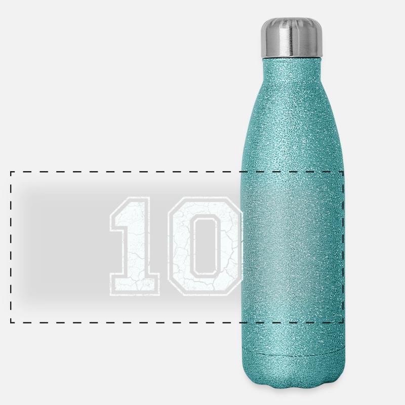 10 in weiß im Vintage-Look Panorama Glitzer Isolierflasche 500 ml
