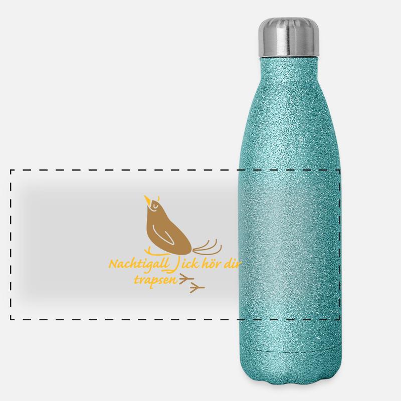 Nachtigall ick hör dir trapsen Panorama Glitzer Isolierflasche 500 ml