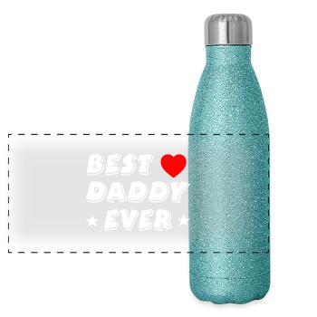 Père - Gourde isotherme panoramique pailletée 500 ml - paillettes bleues - Devant