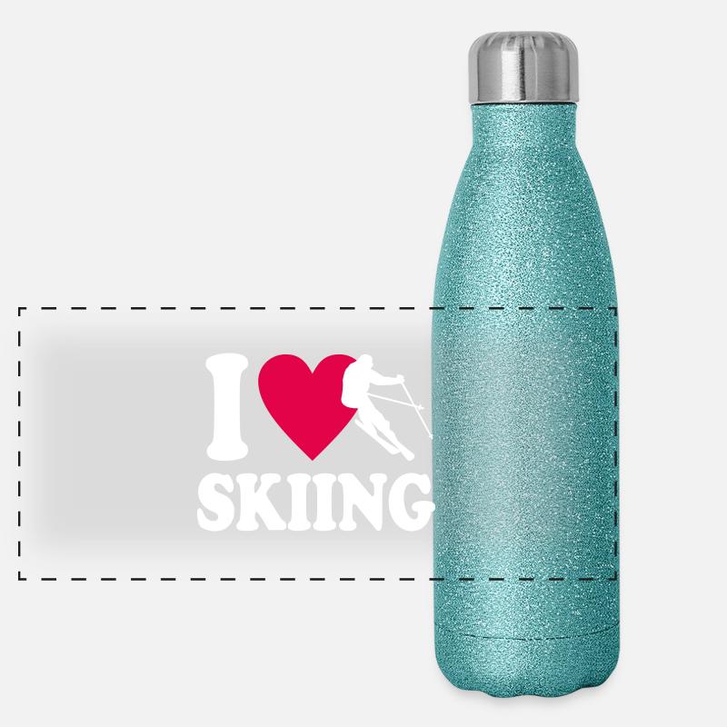 J’adore le ski Gourde isotherme panoramique pailletée 500 ml