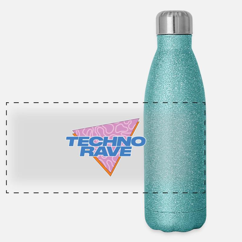 TECHNO RAVE Panorama Glitzer Isolierflasche 500 ml