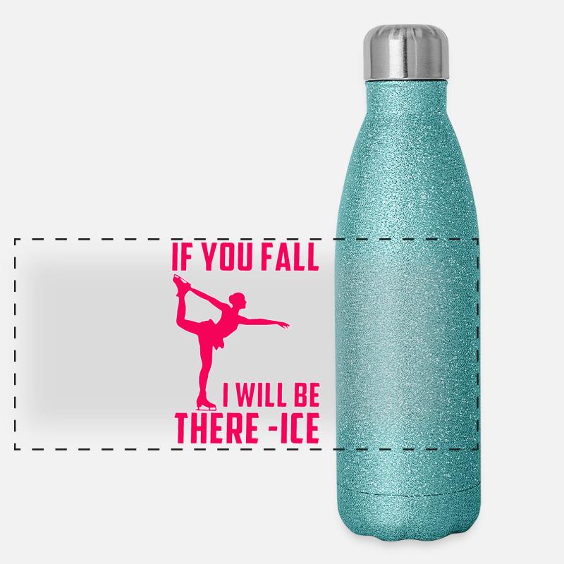 Skating Mom Tshirt Eiskunstlaufen Geschenk Panorama Glitzer Isolierflasche 500 ml