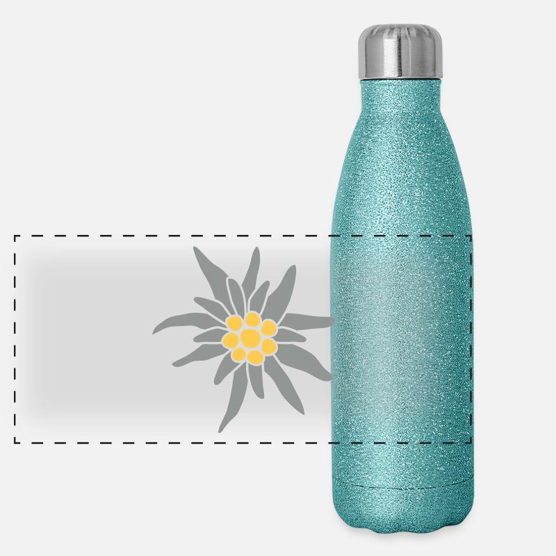 Edelweiss fleur Gourde isotherme panoramique pailletée 500 ml