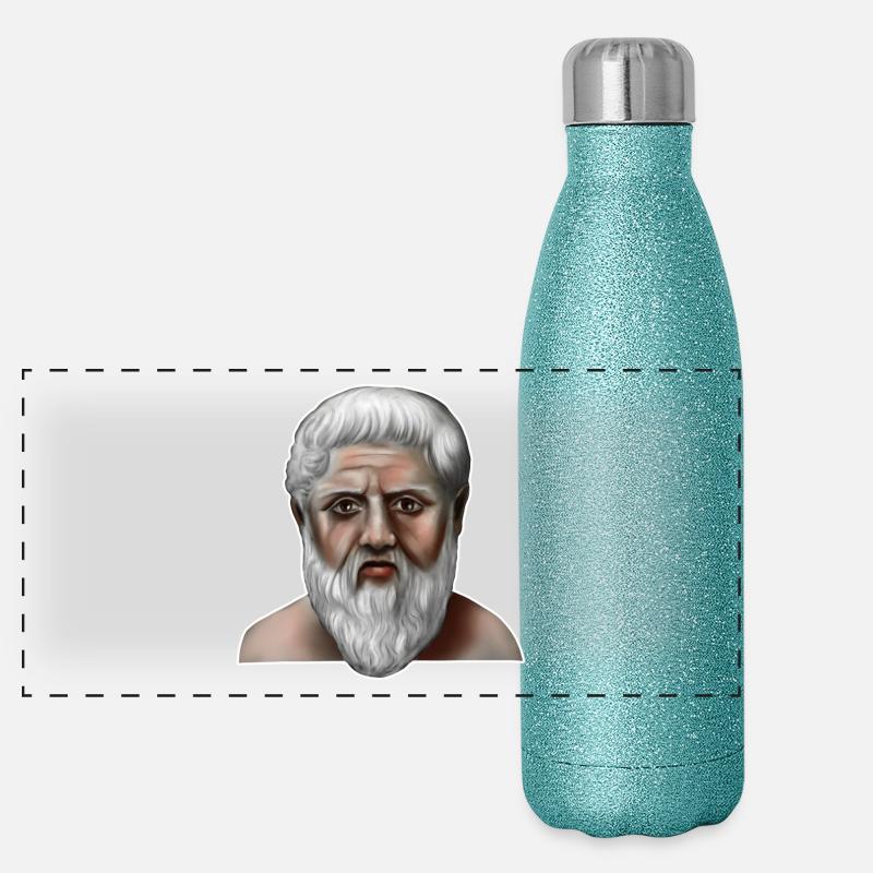 Plato Greek Philosopher Panoramic Glitter Thermal Bottle 500 ml