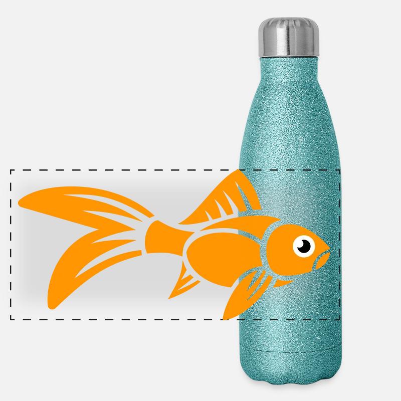 Stylized Goldfish Panoramic Glitter Thermal Bottle 500 ml
