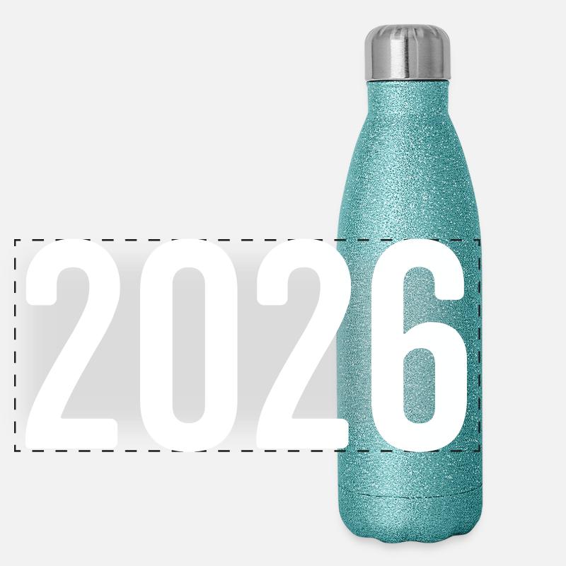 2026 Year Digit Panoramic Glitter Thermal Bottle 500 ml